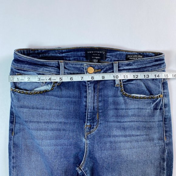 NWOT Sanctuary, blue Social Ankle Skinny Standard Rise jeans, size 8/29 - Picture 7 of 10